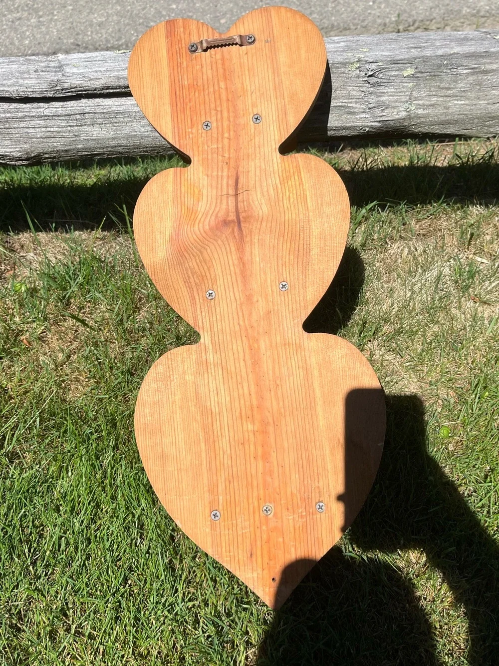 Rustic Heart Stack 3 tiered Wooden Shelf